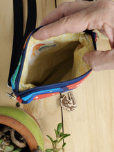 Load image into Gallery viewer, Rainbow FP Xylophone + Denim Jeans Crossbody 3-way 6x7 Upcycled Cell Phone Bag