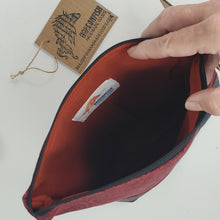 Load image into Gallery viewer, Hand-dyed Ikea Sofa Cover & Dark Red Damask Upcycled 10x11 Project Bag