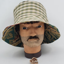 Load image into Gallery viewer, Two remnant Upholstery Fabrics Upcycled Reversible Bucket Hat - large