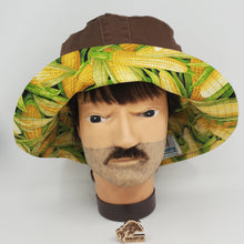 Load image into Gallery viewer, Canvas Pants & Pocket + Corn Upcycled Reversible Bucket Hat - large