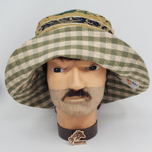 Load image into Gallery viewer, Two remnant Upholstery Fabrics Upcycled Reversible Bucket Hat - large