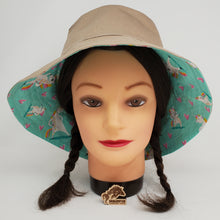 Load image into Gallery viewer, Khaki Pants + Rainbow Unicorns Upcycled Reversible Bucket Hat - medium