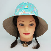 Load image into Gallery viewer, Khaki Pants + Rainbow Unicorns Upcycled Reversible Bucket Hat - medium