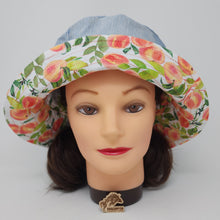 Load image into Gallery viewer, Vintage Acid Wash Denim Jeans + Luscious Peaches Upcycled Reversible Bucket Hat - medium