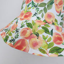 Load image into Gallery viewer, Vintage Acid Wash Denim Jeans + Luscious Peaches Upcycled Reversible Bucket Hat - medium