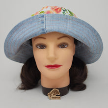 Load image into Gallery viewer, Vintage Acid Wash Denim Jeans + Luscious Peaches Upcycled Reversible Bucket Hat - medium