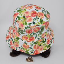 Load image into Gallery viewer, Vintage Acid Wash Denim Jeans + Luscious Peaches Upcycled Reversible Bucket Hat - medium
