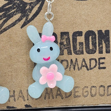 Load image into Gallery viewer, Smiling Blue Bunny Earrings