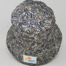 Load image into Gallery viewer, Remnant Block Print + Succulents Upcycled Reversible Bucket Hat - Small