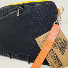 Load image into Gallery viewer, Freehand Machine Embroidered Dress Pants with Pocket + Bitch Please, I&#39;m a Unicorn! Upcycled 10.5x8 Notions Clutch - hand-dyed
