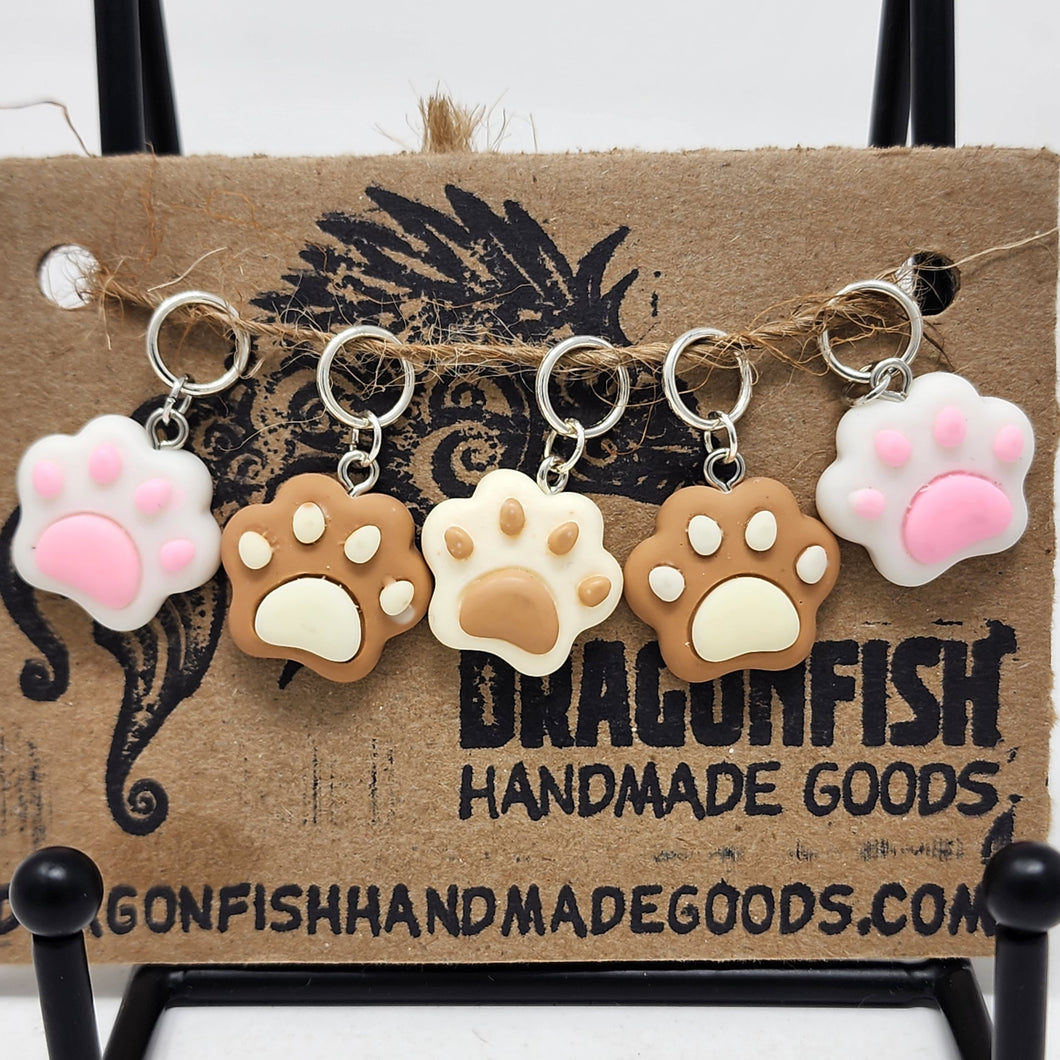 Kitty Paws Stitch Markers - set of 5