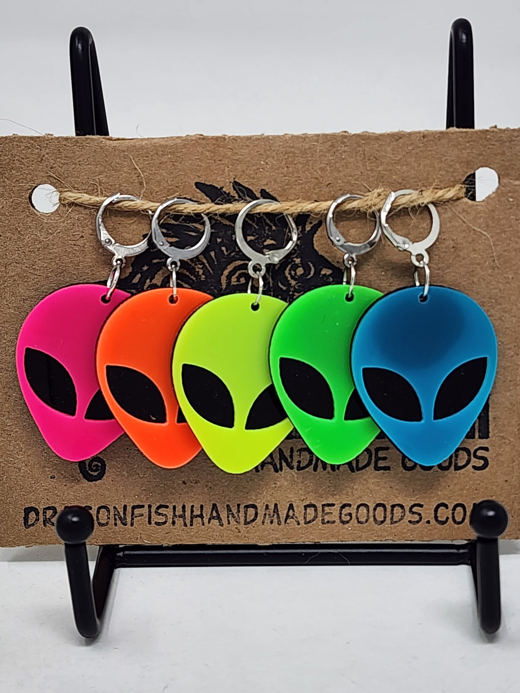 Rainbow Alien Stitch Markers - set of 5
