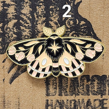 Load image into Gallery viewer, Beautiful Floral Moth Pin - 2 styles
