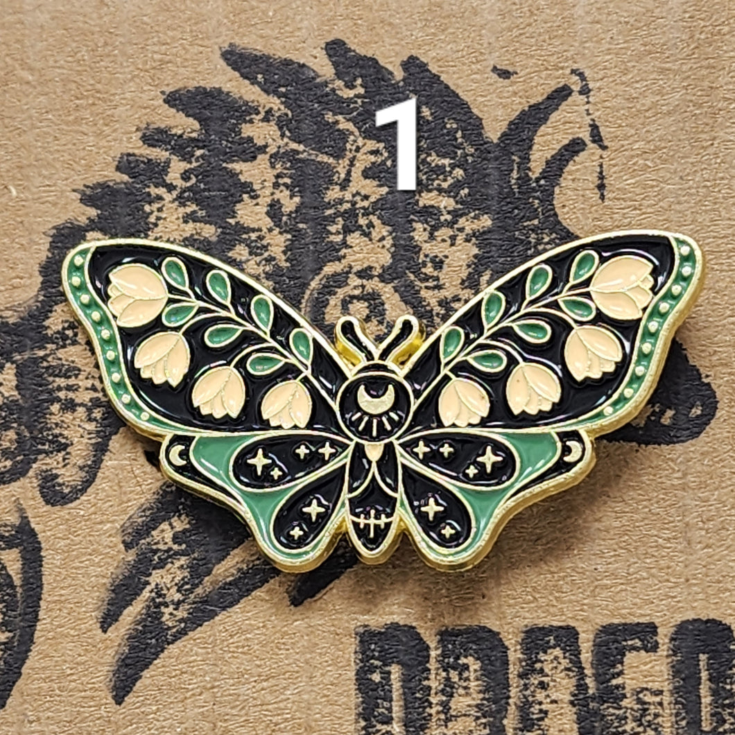 Beautiful Floral Moth Pin - 2 styles