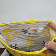 Load image into Gallery viewer, Japanese Block Print + Candy Ticket 10x11 Upcycled Project Bag

