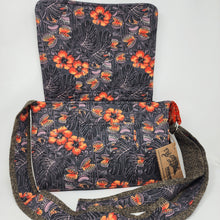 Load image into Gallery viewer, Freehand Machine Embroidered Vintage Men&#39;s Suit + Venus Fly Trap Upcycled Messenger Bag
