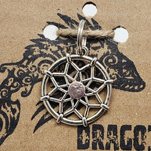 Load image into Gallery viewer, Large Silvertone Dreamcatcher Zipper Pull
