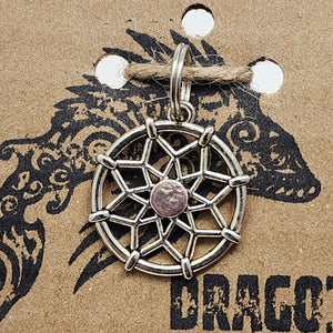 Large Silvertone Dreamcatcher Zipper Pull