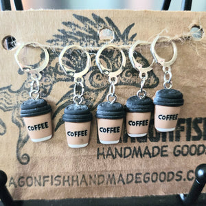 Coffee Drink Stitch Markers - set of 5
