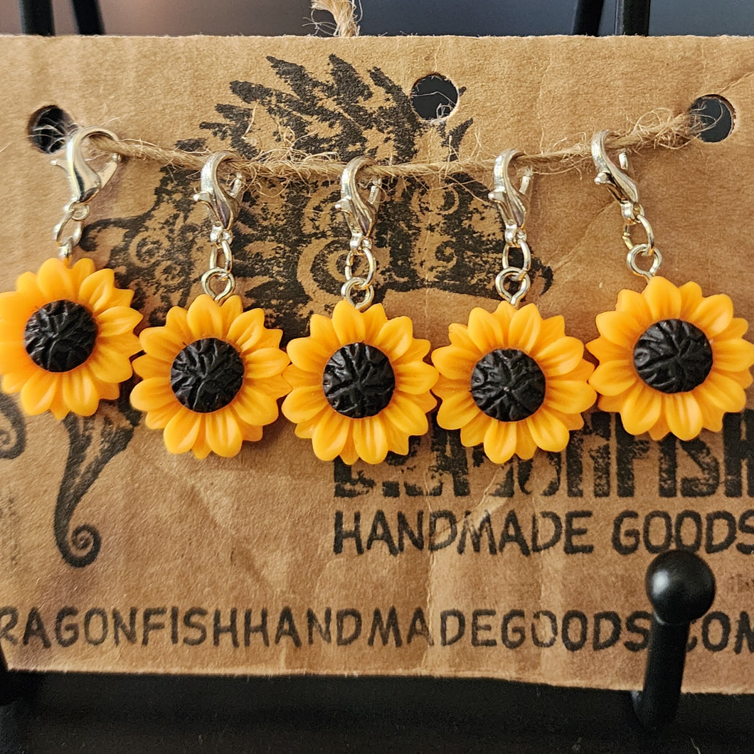 Sunflower Stitch Markers - set of 5