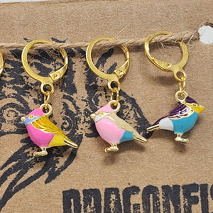 Colorful Bird Stitch Markers - set of 5