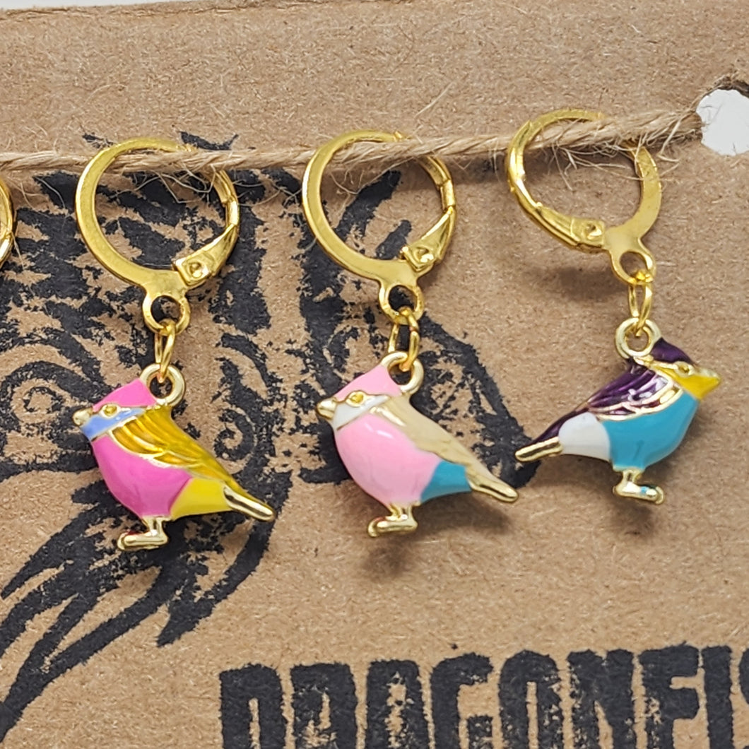 Colorful Bird Stitch Markers - set of 5