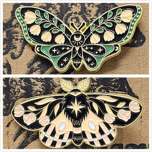 Beautiful Floral Moth Pin - 2 styles