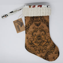 Load image into Gallery viewer, Remnant Luxurious Upholstery &amp; Vintage Herringbone Suit Heirloom Quality Holiday Stocking
