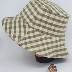 Two remnant Upholstery Fabrics Upcycled Reversible Bucket Hat - large