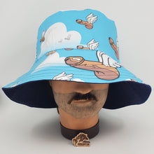 Load image into Gallery viewer, Ikea Drape + Flying Peen Upcycled Reversible Bucket Hat - large
