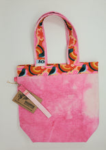 Load image into Gallery viewer, Hot Pink Hand-dyed Ikea Sofa Cover + Mid Mod Birds Upcycled Shoulder Tote
