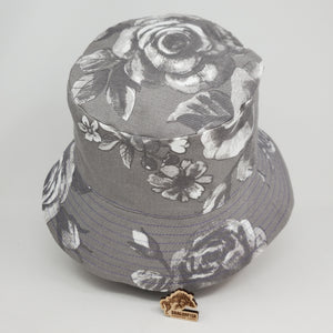 Ikea Rose Drape + Mermaids Upcycled Reversible Bucket Hat - medium