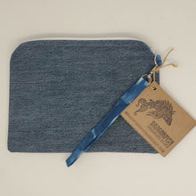 Load image into Gallery viewer, Denim Jeans + Nekkid Parts Upcycled 8x6.5 Notions Clutch - hand dyed
