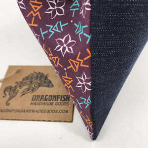 Denim Jeans + Flowery Twat Upcycled 10.5x8 Notions Clutch - hand dyed