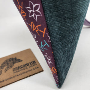 Outdoor Upholstery Remnant + Twat Flowers 8x6.5 Notions Clutch - hand dyed