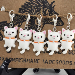 Lucky Cat Stitch Markers- set of 5
