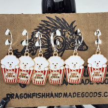 Load image into Gallery viewer, Enameled Poodle in Popcorn Stitch Markers - set of 6
