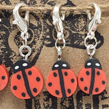 Load image into Gallery viewer, Mini Ladybug Stitch Markers - set of 6
