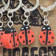 Load image into Gallery viewer, Mini Ladybug Stitch Markers - set of 6
