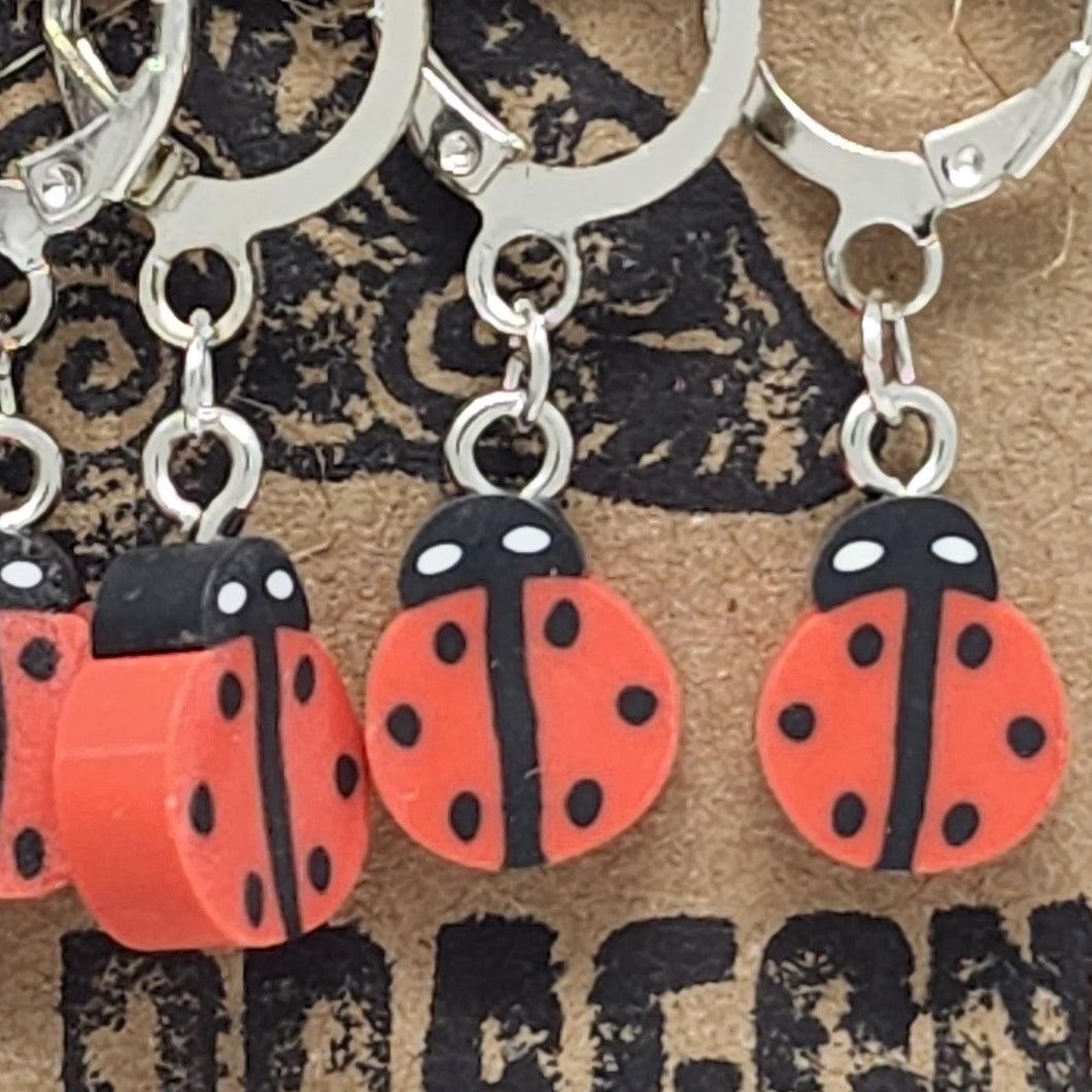 Mini Ladybug Stitch Markers - set of 6