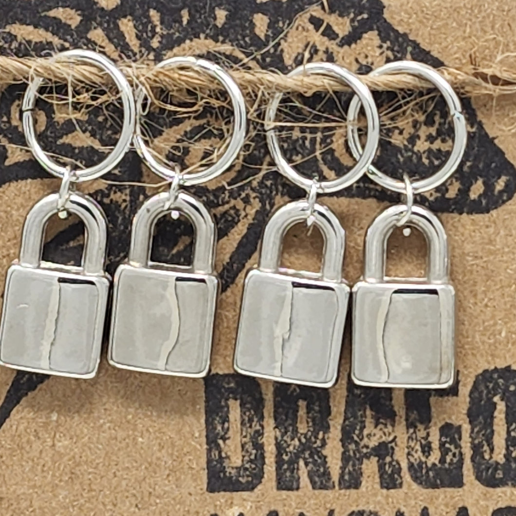 Mini Silver Lock Stitch Markers - set of 6