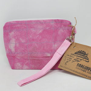 Freehand-quilted Hand-dyed Ikea Sofa Cover + B*tch Please, I'm a Unicorn Feathers Upcycled 10x6.5x4 Pouch