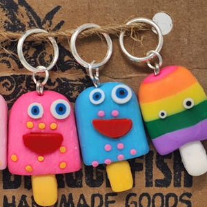 Fancy Rainbow Cartoon Popsicles Stitch Markers - set of 6