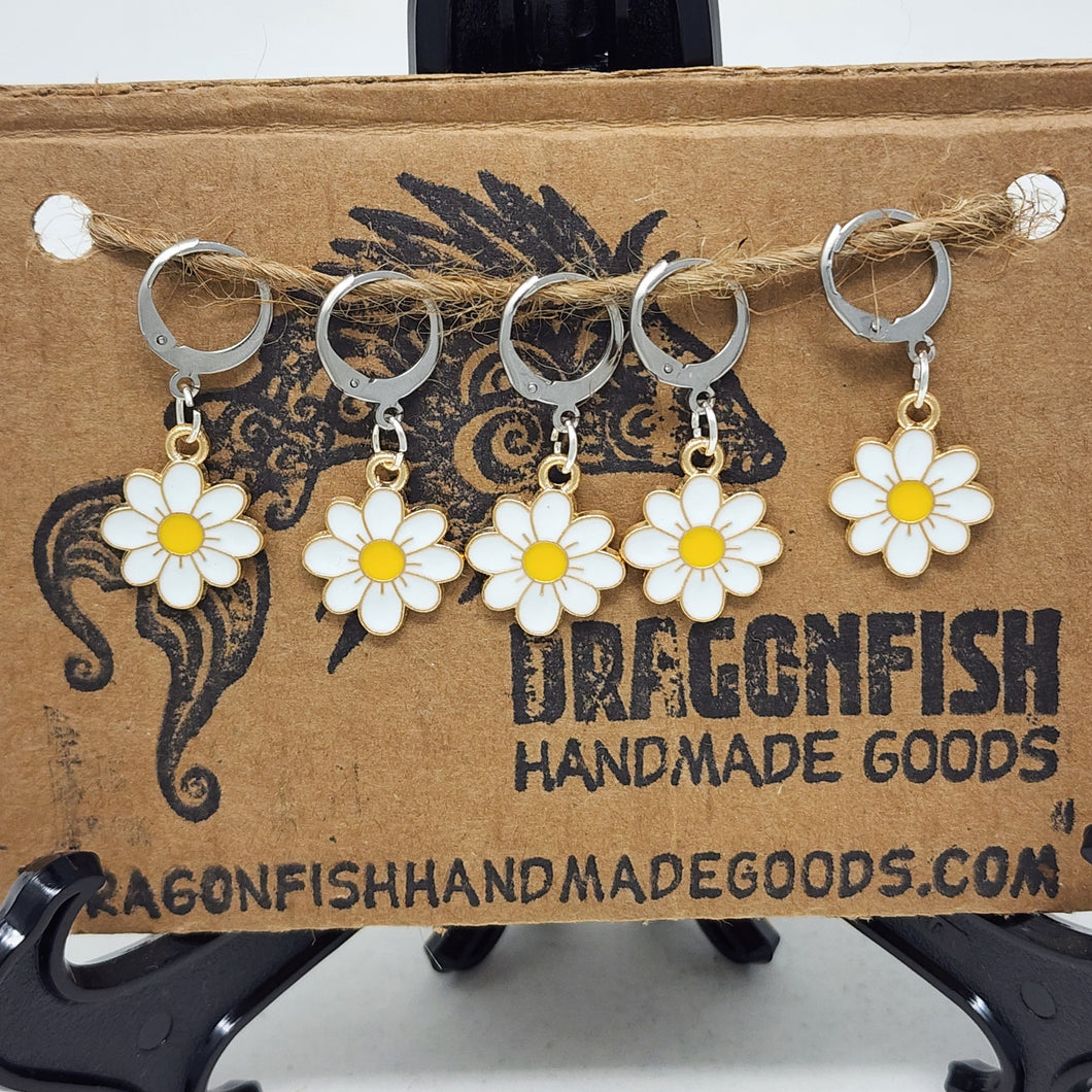 Daisy Sunflower Stitch Markers - set of 5