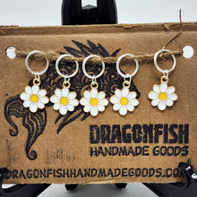 Load image into Gallery viewer, Daisy Sunflower Stitch Markers - set of 5
