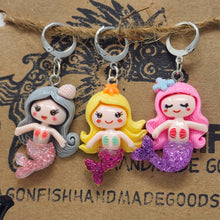 Load image into Gallery viewer, Super Fancy Mermaid Stitch Markers - set of 3

