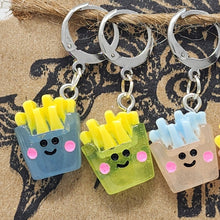 Load image into Gallery viewer, Colorful Smiley French Fries Stitch Markers - set of 5
