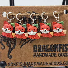 Load image into Gallery viewer, Sitting Fox Stitch Markers - set of 5
