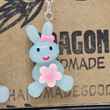 Load image into Gallery viewer, Smiling Blue Bunny Earrings
