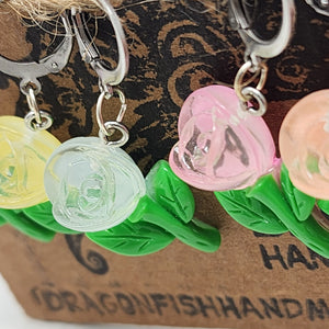 Crystal Rose Stitch Markers - set of 5